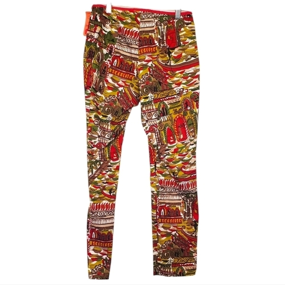 ITW By Claude Brown Pants Size 2 Multicolored, Venice Pattern Pants - Picture 2 of 6